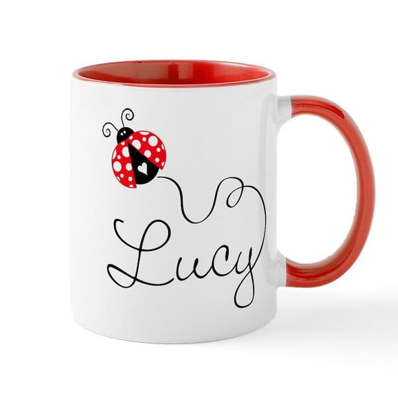 CafePress - Ladybug Lucy Mug - 11 oz Ceramic Mug - Novelty Coffee Tea Cup