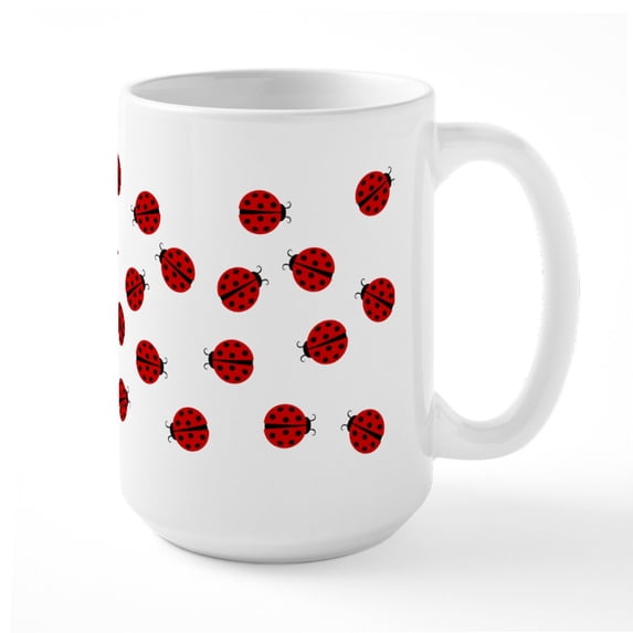 CafePress - Ladybug_Mug_1 Mugs - 15 oz Ceramic Large White Novelty Mug