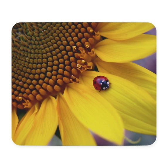 CafePress - Ladybug On Sunflower1 Mousepad - Non-slip Rubber Mousepad, Gaming Mouse Pad