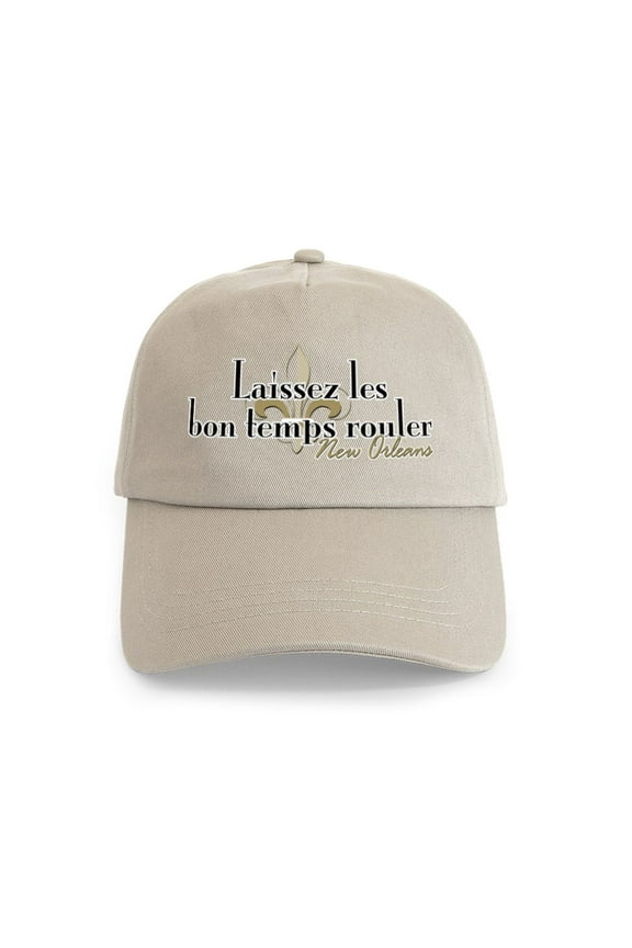 - Laissez Les NOLA Cap - Adjustable 100% Brushed Unisex Casual Cotton Baseball Cap, Beige, 1