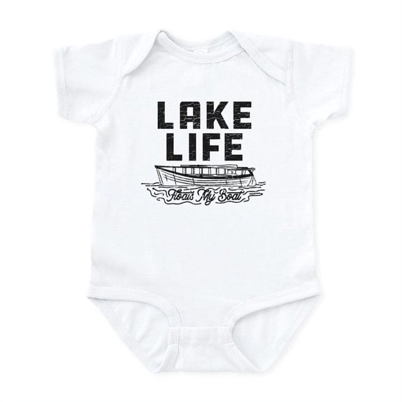 CafePress - Lake Life Floats My Boat Baby Light Bodysuit - Baby Light Bodysuit, Size Newborn - 24 Months