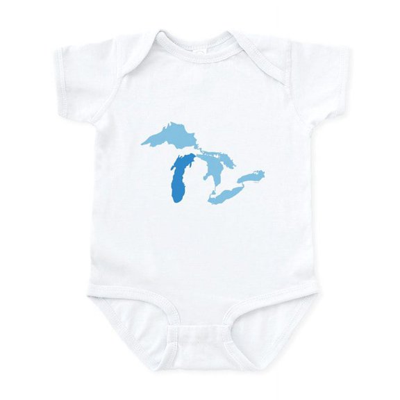 CafePress - Lake Michigan Infant Bodysuit - Baby Light Bodysuit, Size Newborn - 24 Months