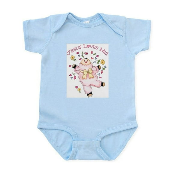 CafePress - Lamb Jesus Loves Me Infant Bodysuit - Baby Light Bodysuit, Size Newborn - 24 Months