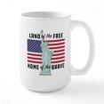 thumbnail image 1 of CafePress - Land Of The Free Home Of The Brave Mugs - 15 oz Ceramic Large White Novelty Mug, 1 of 6