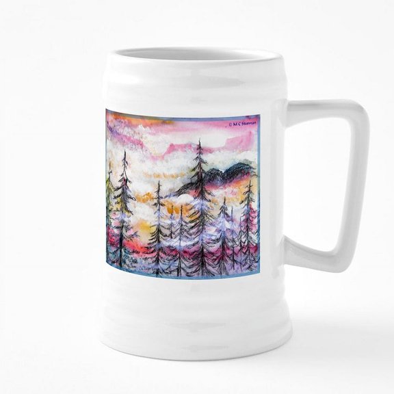 CafePress - Landscape, Colorful Art! - 25 Ounce Ceramic White Beer Stein Mug