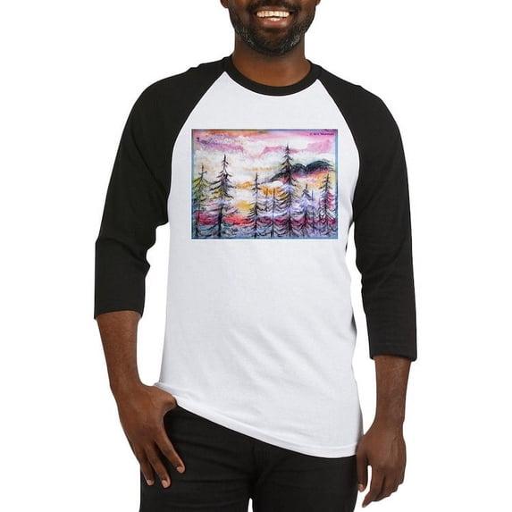 CafePress - Landscape, Colorful Art! Baseball Jersey - Cotton Baseball Jersey, 3/4 Raglan Sleeve Shirt