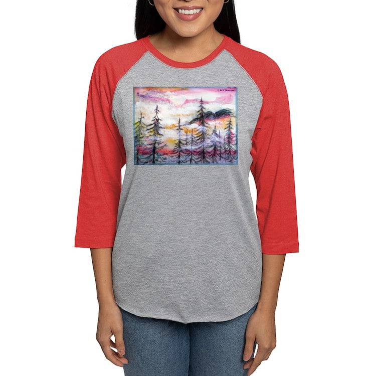 CafePress - Landscape, Colorful Art! Long Sleeve T Shirt - Womens Baseball Tee