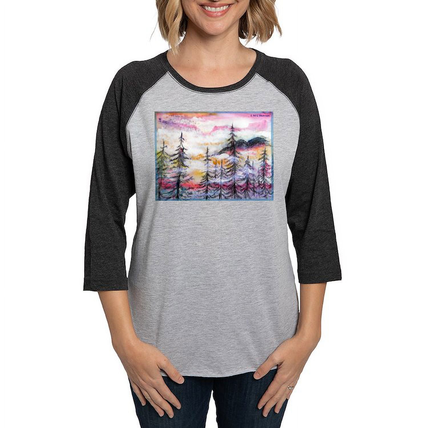 CafePress - Landscape, Colorful Art! Long Sleeve T Shirt - Womens Baseball Tee