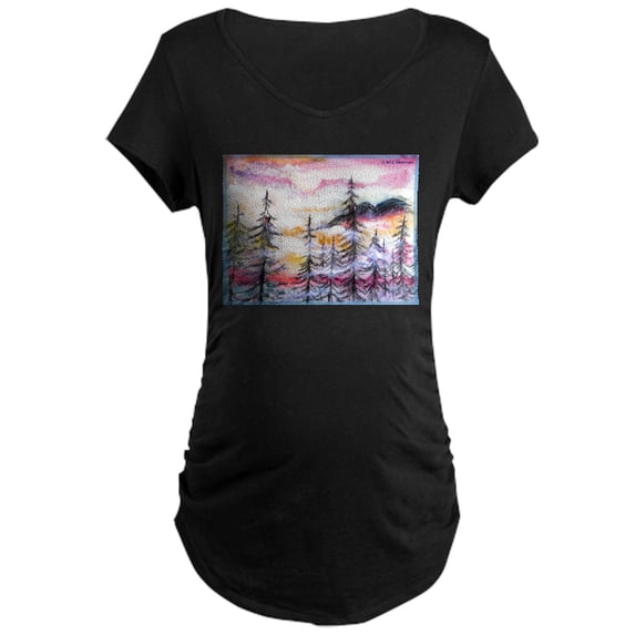 CafePress - Landscape, Colorful Art! Maternity T Shirt - Maternity Dark T-Shirt
