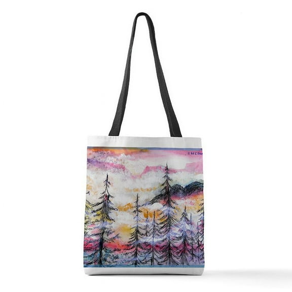 CafePress - Landscape, Colorful Art! - Polyester Tote Bag 16"x16"