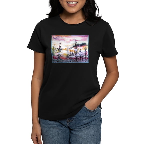 CafePress - Landscape, Colorful Art! T Shirt - Women's Traditional Fit Dark T-Shirt