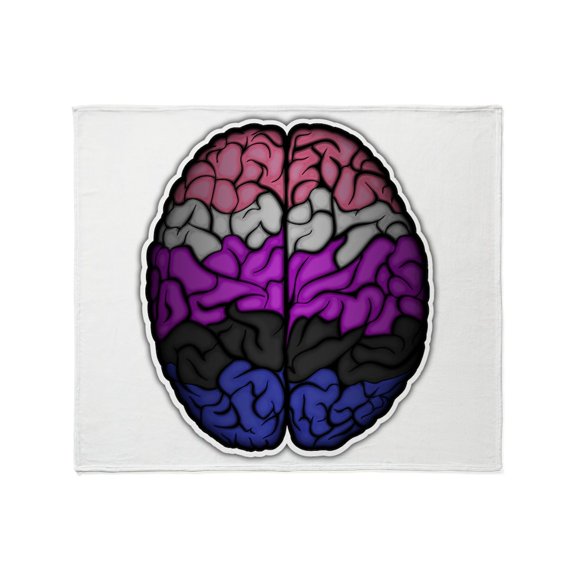 CafePress - Large Gender Fluid Pride Flag Colored Brain Vector - Soft Fleece Throw Blanket, 50"x60" for All Ages