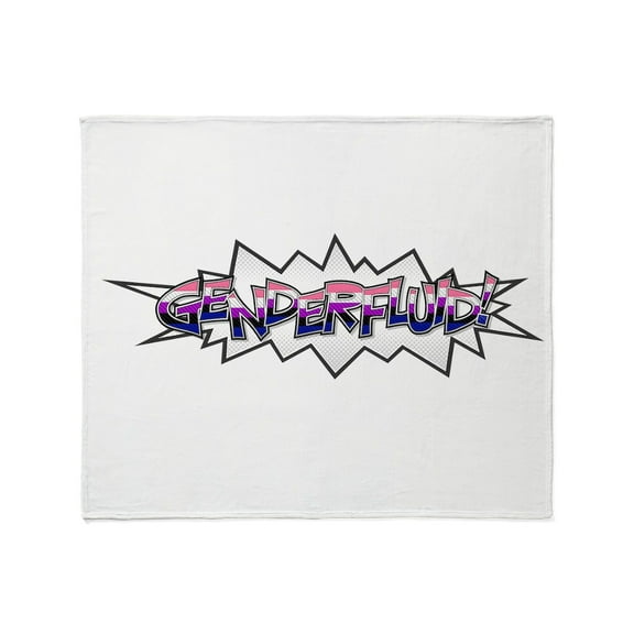 CafePress - Large Gender Fluid Pride Flag Colored Brain Vector - Soft Fleece Throw Blanket, 50"x60" for All Ages