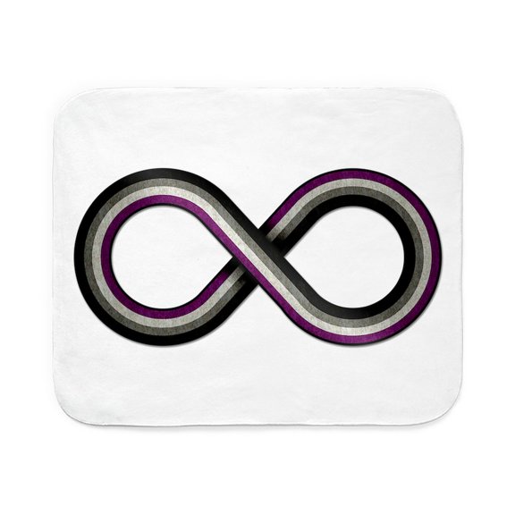 CafePress - Large Infinity Vector Symbol Striped With Asexual - Sherpa Fleece Throw Blanket 60" x 50"
