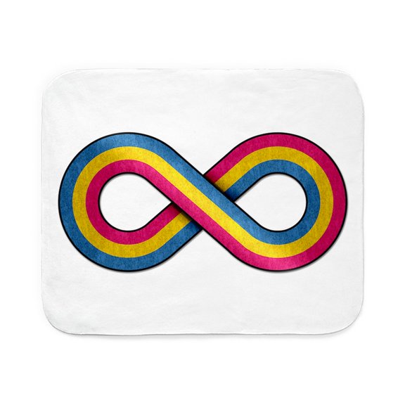 CafePress - Large Infinity Vector Symbol Striped With Pansexua - Sherpa Fleece Throw Blanket 60" x 50"