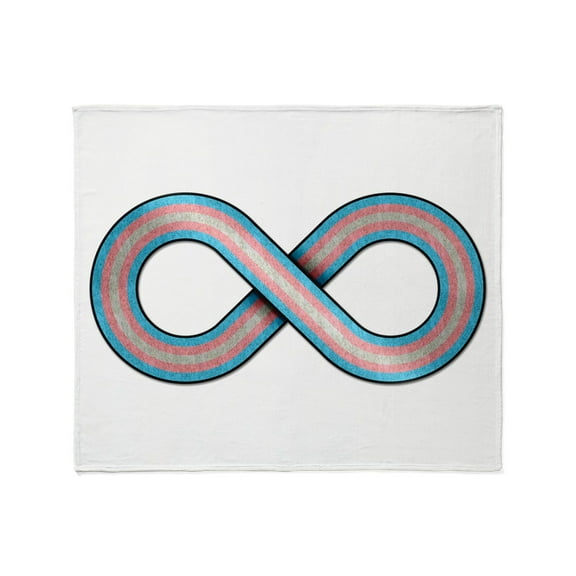 CafePress - Large Infinity Vector Symbol Striped With Transgen - Soft Fleece Throw Blanket, 50"x60" for All Ages