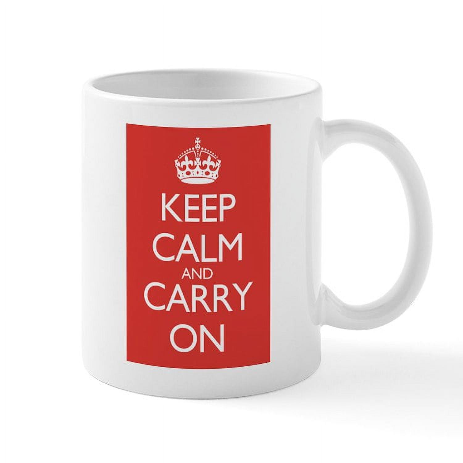 CafePress Large Mug Double Red Keep Calm And Carry On Mugs 11 oz