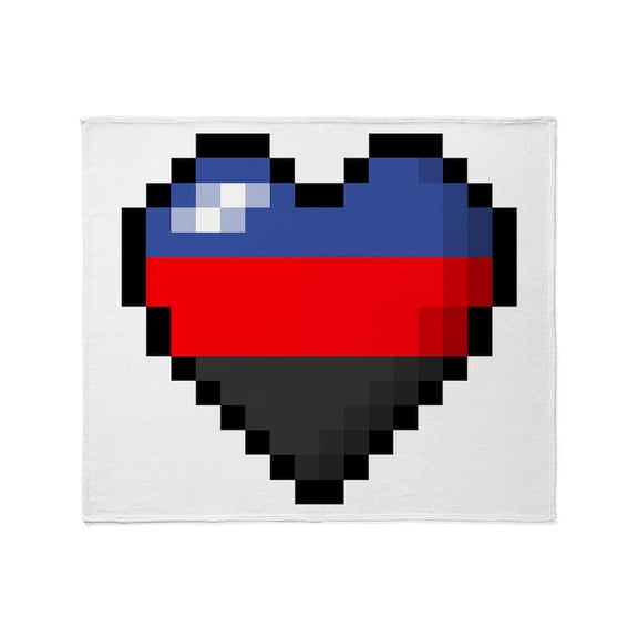 CafePress - Large Pixel Heart Design In Polyamory Pride Flag C - Soft Fleece Throw Blanket, 50"x60" for All Ages