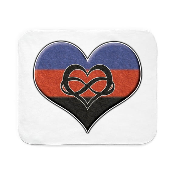 CafePress - Large Polyamory Pride Flag Colored Heart With Infi - Sherpa Fleece Throw Blanket 60" x 50"