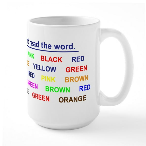 CafePress - Large Stroop Effect Mug - 15 oz Ceramic Large White Novelty Mug