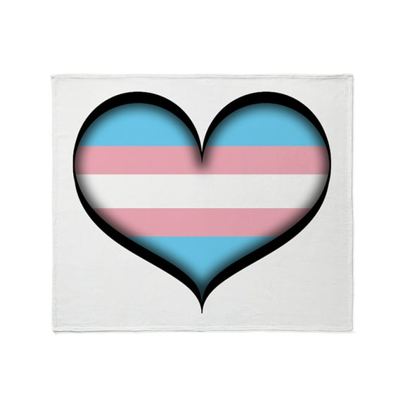 CafePress - Large Vector Heart In Transgender Pride Flag - Soft Fleece Throw Blanket, 50"x60" for All Ages