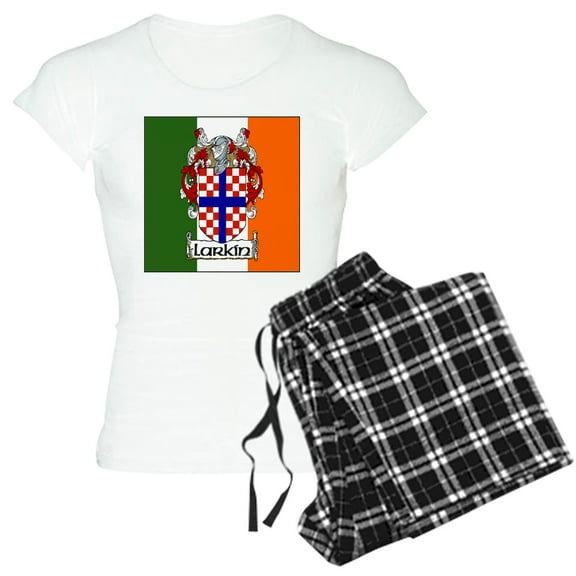 CafePress - Larkin Arms Tricolour Women's Light Pajamas - Women's Short Sleeve Print T-Shirt and Pants Light Cotton Pajama Set