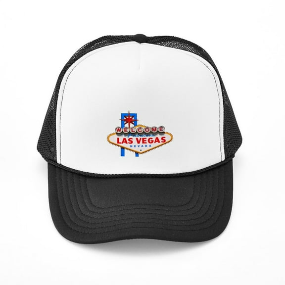CafePress - Las Vegas Sign - Adjustable Unisex Printed Trucker Hat with Mesh Back