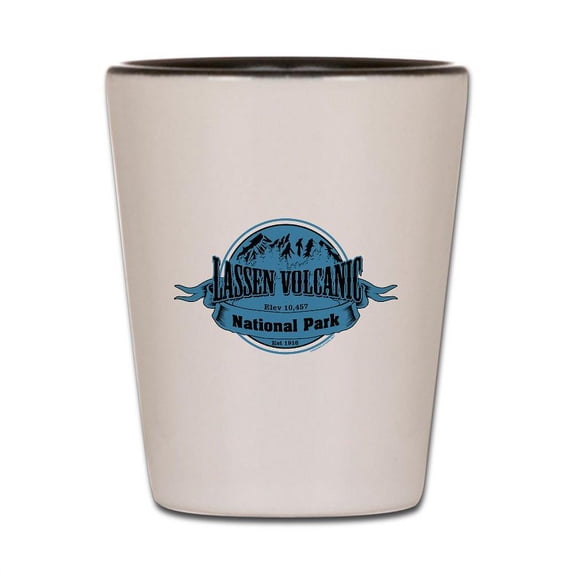 CafePress - Lassen Volcanic 2 - White/Black Shot Glass, Unique and Funny Shot Glass