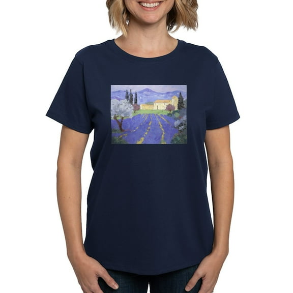 CafePress - Lavender Farm T Shirt - Women's Traditional Fit Dark T-Shirt