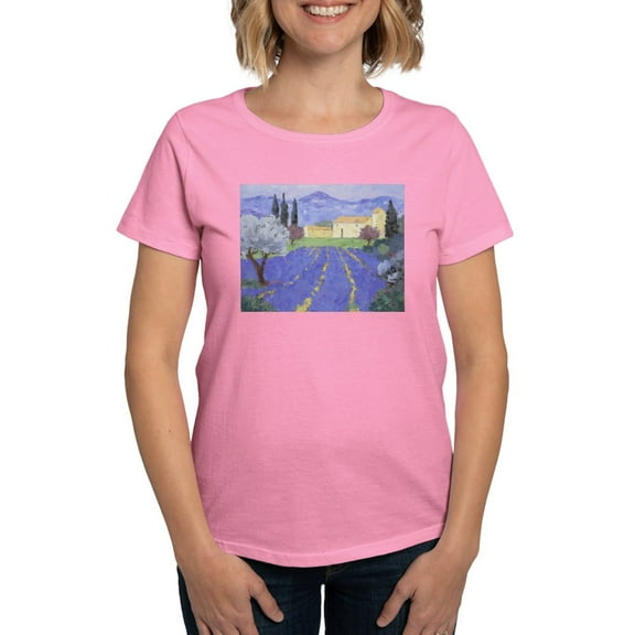 CafePress - Lavender Farm T Shirt - Women's Traditional Fit Dark T-Shirt