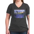 thumbnail image 1 of CafePress - Lavender Farm T Shirt - Women's V-Neck Dark T-Shirt, 1 of 1