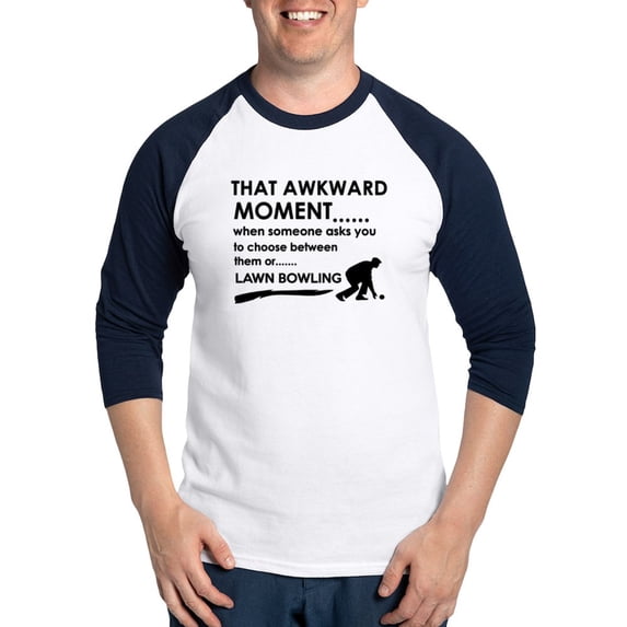 CafePress - Lawn Bowling Sports Designs Baseball Jersey - Cotton Baseball Jersey, 3/4 Raglan Sleeve Shirt