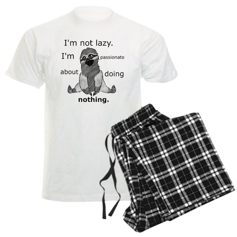 CafePress Lazy Sloth Pajamas Men s Light Loose Fit Cotton Pajama Set Walmart