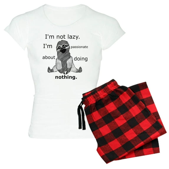 CafePress - Lazy Sloth Pajamas - Women's Short Sleeve Print T-Shirt and Pants Light Cotton Pajama Set