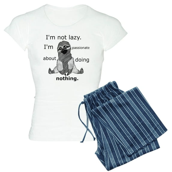 CafePress - Lazy Sloth Pajamas - Women's Short Sleeve Print T-Shirt and Pants Light Cotton Pajama Set