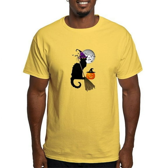 CafePress - Le Chat Noir Halloween Witch T Shirt - Light T-Shirt - CP