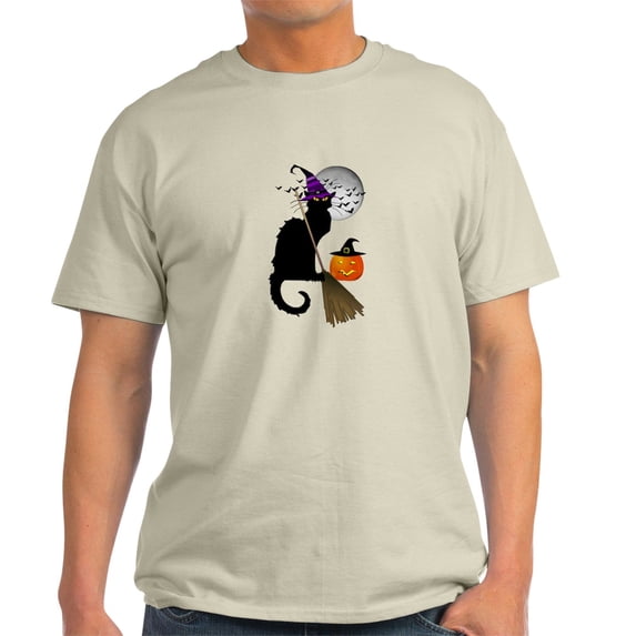 CafePress - Le Chat Noir Halloween Witch T Shirt - Men's Classic Graphic T-Shirt