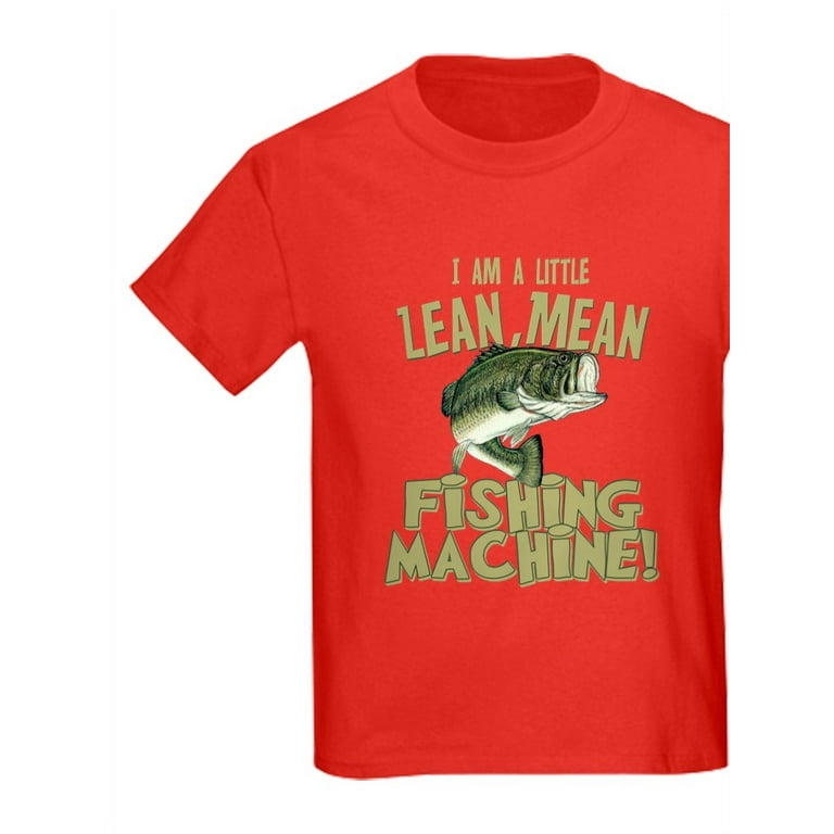 CafePress - Lean Mean Fishing Machine Kids Dark T Shirt - Dark T-Shirt Kids  XS-XL 