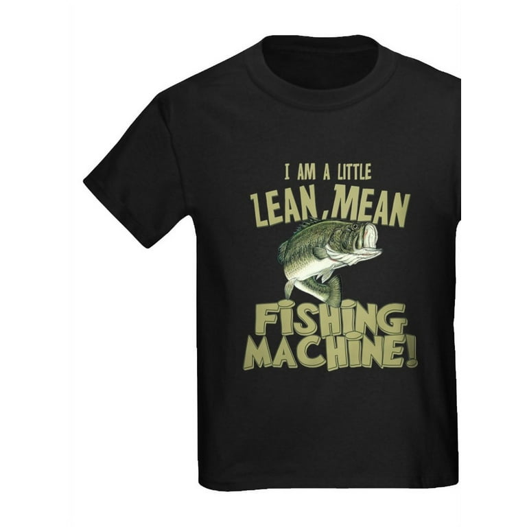 CafePress - Lean Mean Fishing Machine Kids Dark T Shirt - Dark T-Shirt Kids  XS-XL