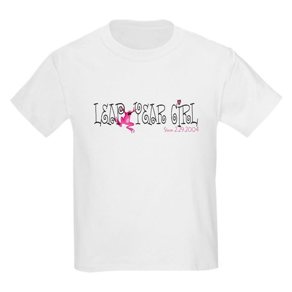 CafePress - Leap Year Girl Kids Light T Shirt - Light T-Shirt Kids XS-XL