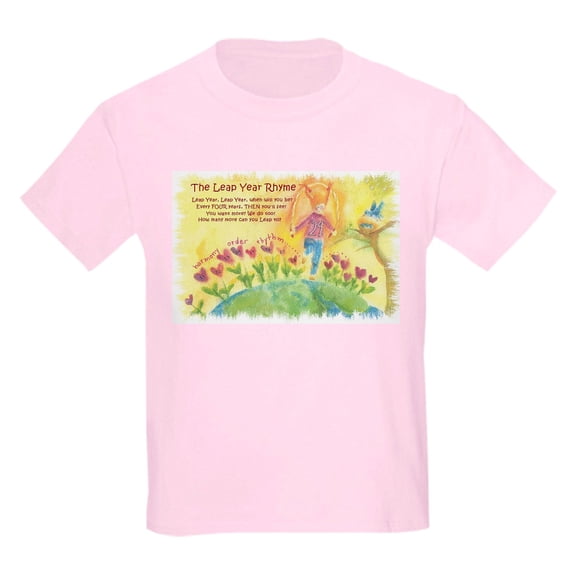 CafePress - Leap Year Rhyme Kids Light T Shirt - Light T-Shirt Kids XS-XL