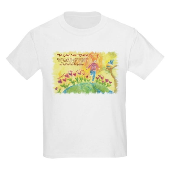 CafePress - Leap Year Rhyme Kids Light T Shirt - Light T-Shirt Kids XS-XL