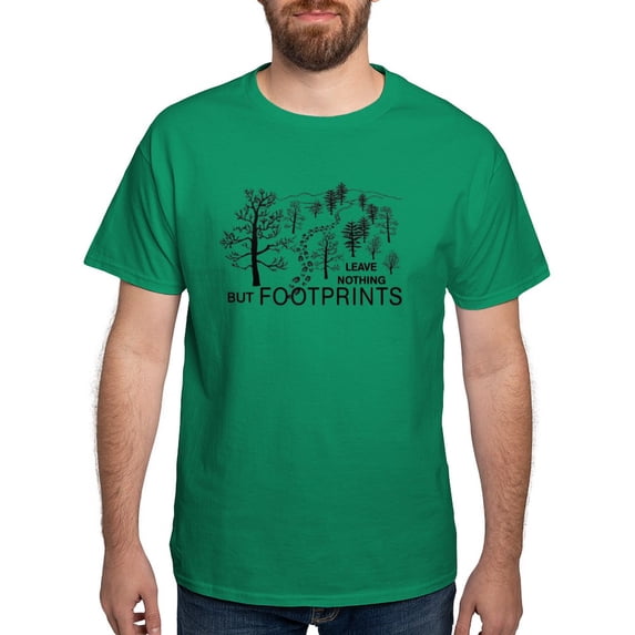 CafePress - Leave Nothing But Footprints Dark T Shirt - Men's Classic Graphic Cotton T-Shirt