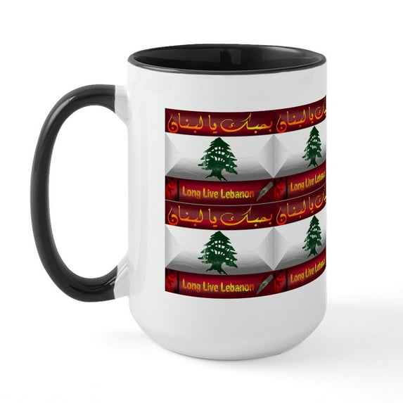CafePress - Lebanon, Lebanese Large Mug - 15 oz Ceramic Large White Novelty Mug