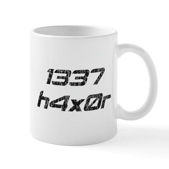 CafePress - Leet Haxor 1337 Computer Hacker Mugs - 11 oz Ceramic Mug - Novelty Coffee Tea Cup