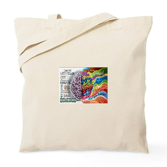 CafePress - Left Brain, Right Brain Tote Bag - Unisex Canvas Tote Bag, Beige, 1-Piece
