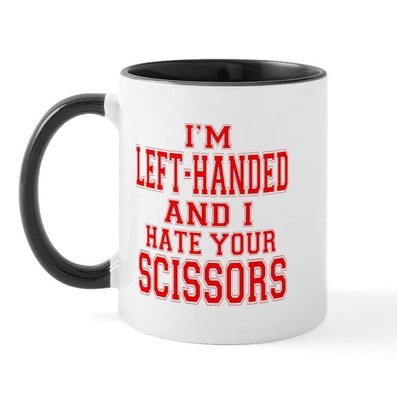CafePress - Left Handed Scissors Mug - 11 oz Ceramic Mug - Novelty Coffee Tea Cup