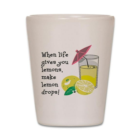CafePress - Lemon Drop Martini - White Shot Glass, Unique and Funny Shot Glass