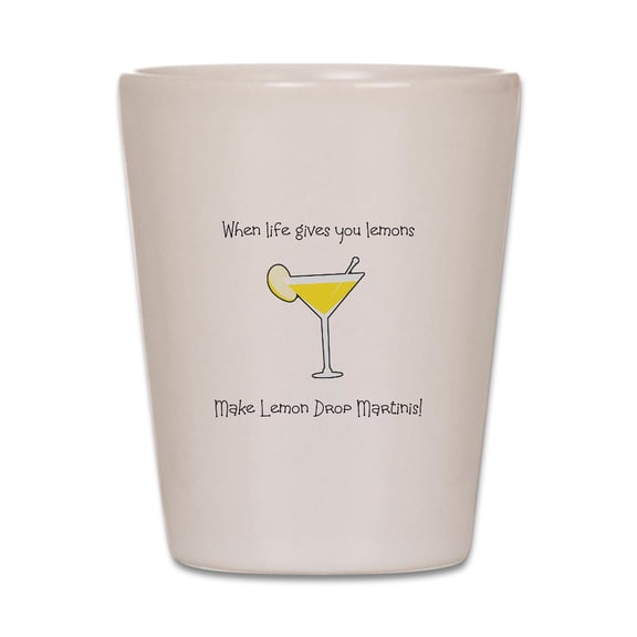 CafePress - Lemon Drop Martinis - White Shot Glass, Unique and Funny Shot Glass