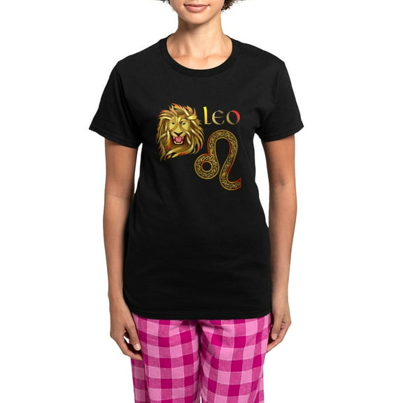 CafePress - Leo Pajamas - Women's Short Sleeve Print T-Shirt and Pants Dark Cotton Pajama Set